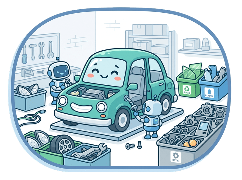 Salvage & Dismantling service illustration